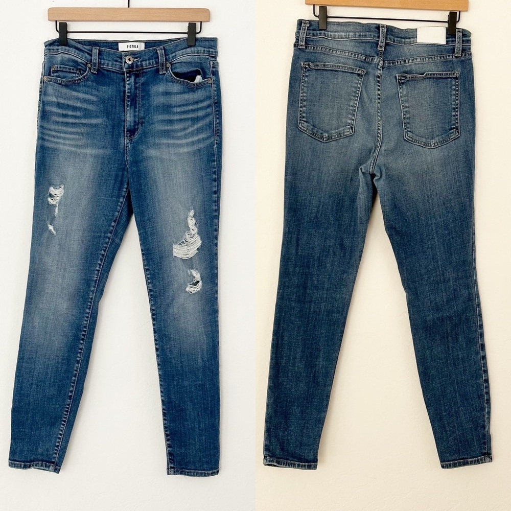 Pistola x Revolve High Rise Skinny Jeans – Distressed Medium Wash | 30